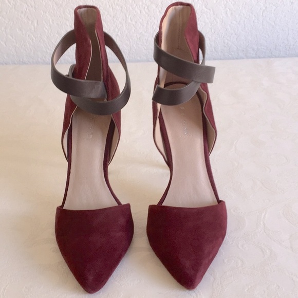 JOE'S JEANS Red Burgundy Suede Laney Pumps - Picture 6 of 10